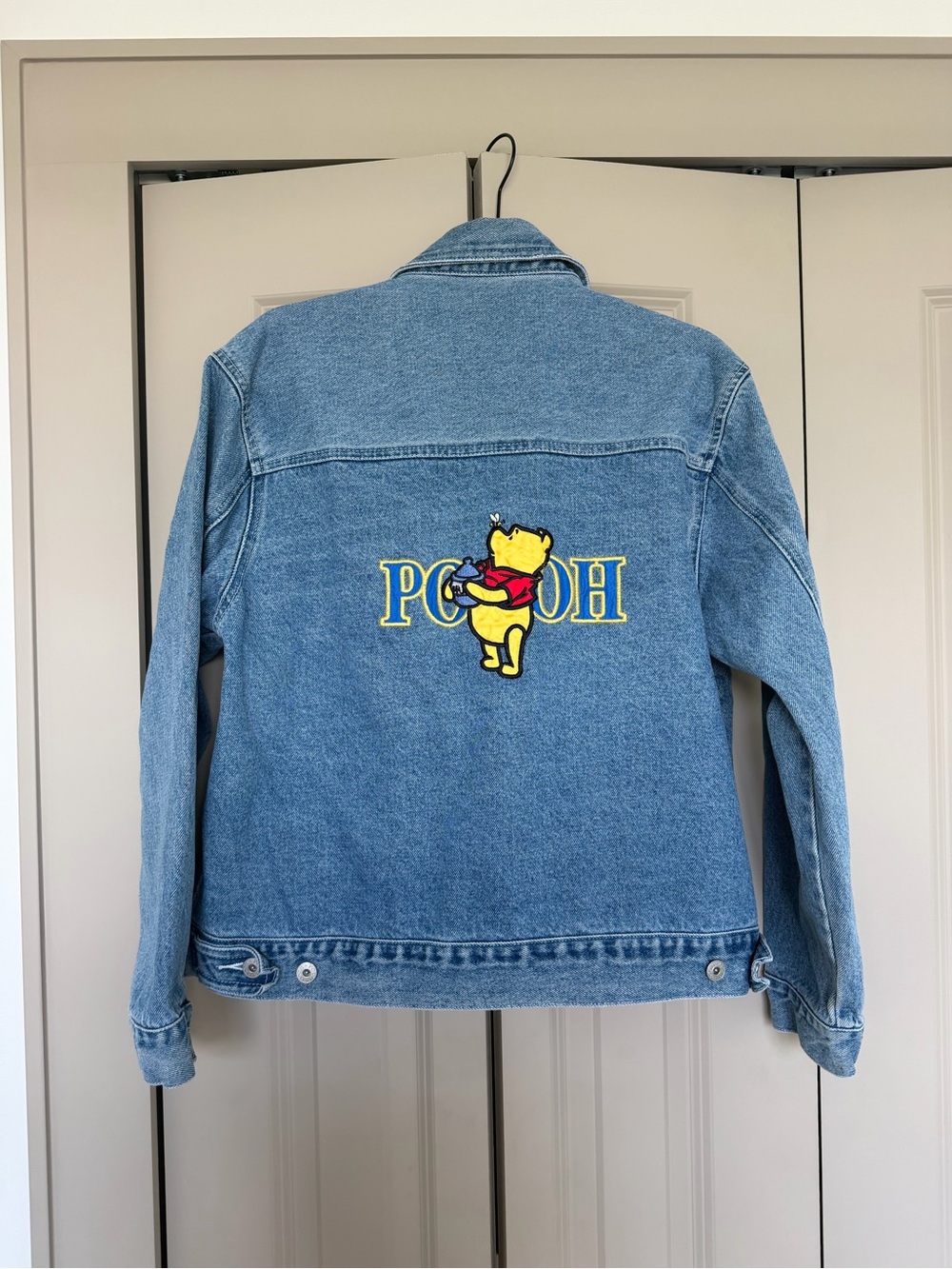 Disney Light Blue Denim Jacket with Yellow Pooh Patch